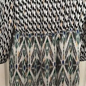 Chico's Black and White Dress with Gold Accents